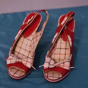 Coach Burberry Style Wedges Size 10